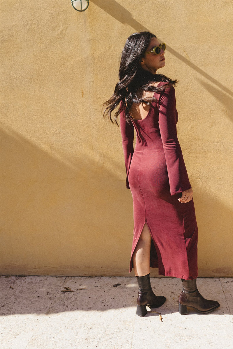 luca dress burgundy