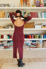 luca dress burgundy