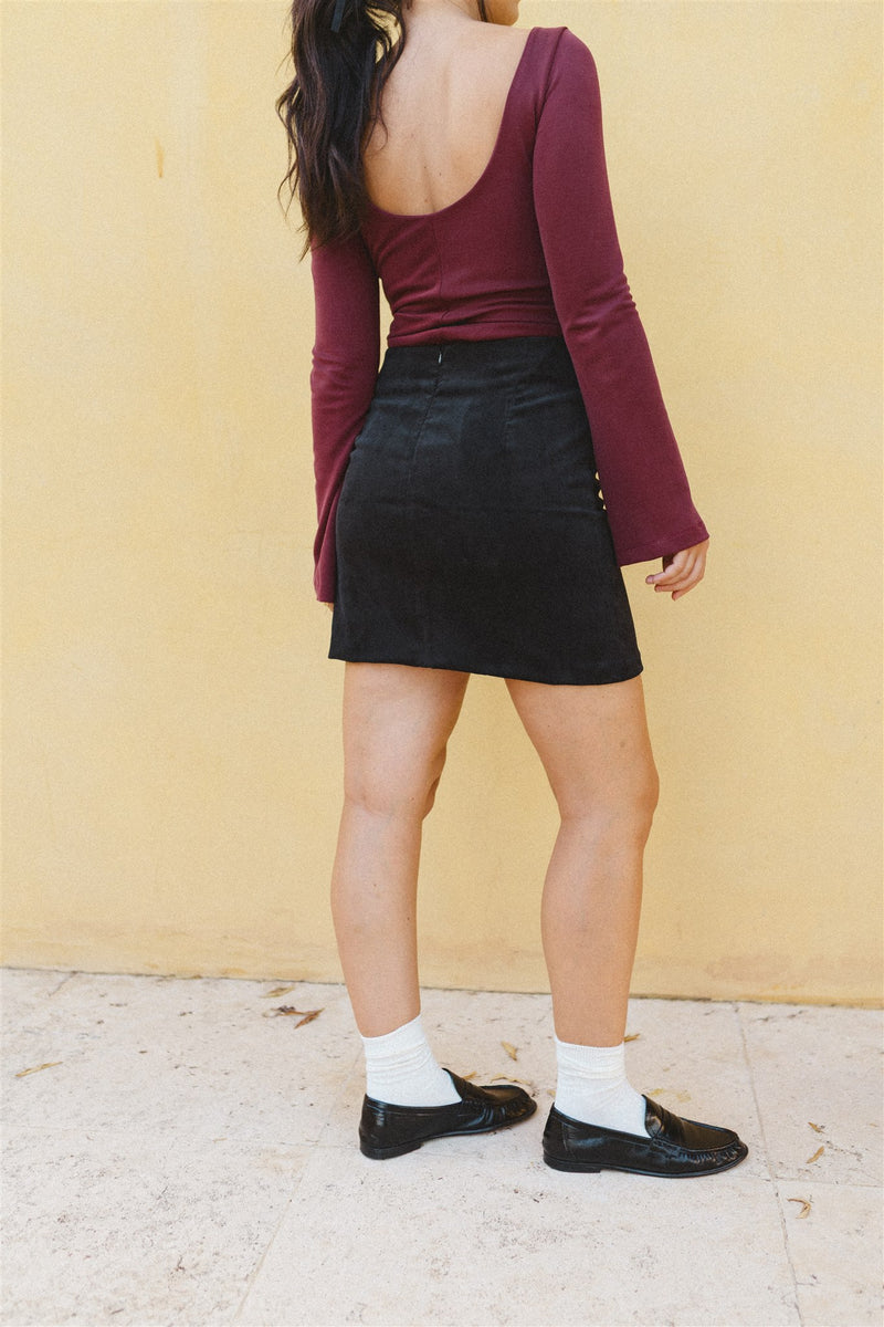 mila skirt - corduroy black