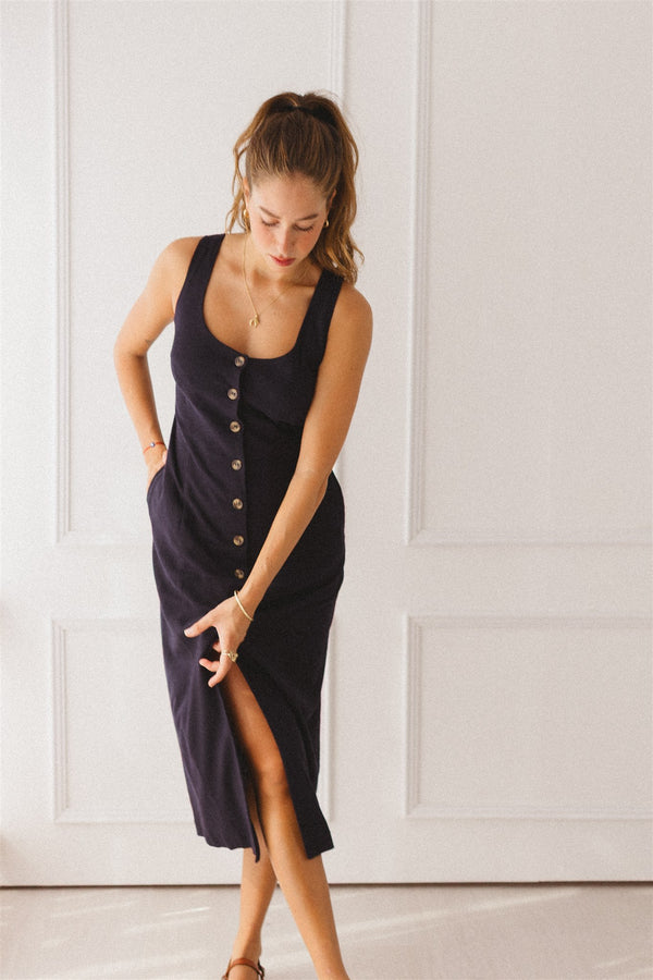 coco dress midnight blue navy