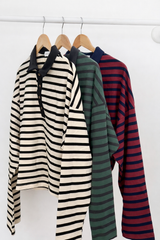 venice top stripes green