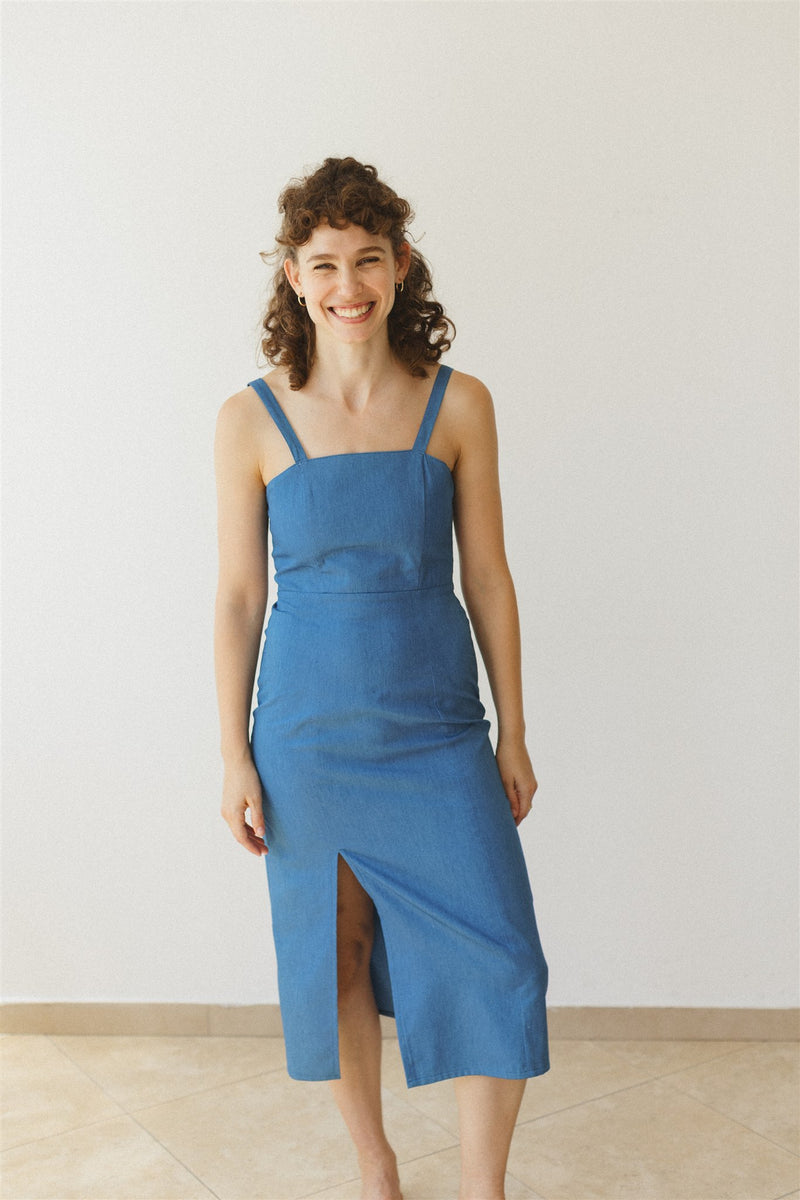 the Emanuel dress light denim