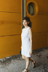 summer dress linen white