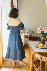 Noga Dress - Blue Linen Dress