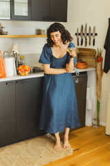 Noga Dress - Blue Linen Dress