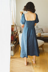 Noga Dress - Blue Linen Dress