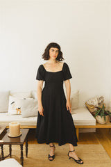 Noga Dress - Black Linen Dress