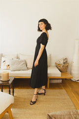 Noga Dress - Black Linen Dress