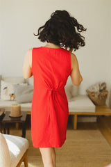 The Summer Dress - Red Linen Mini Dress