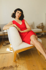 The Summer Dress - Red Linen Mini Dress