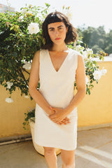 The Summer Dress - Ivory Cotton Mini Dress