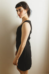 The Summer Dress - Black Linen Mini Dress