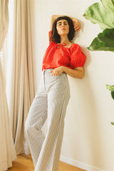 Liverpool Pants - Blue Stripe Cotton Pants