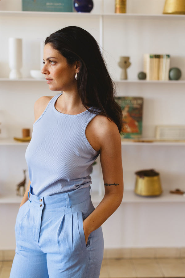 Beatrice top sky blue