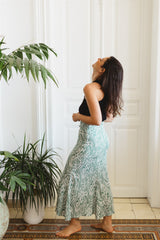 alba skirt green print