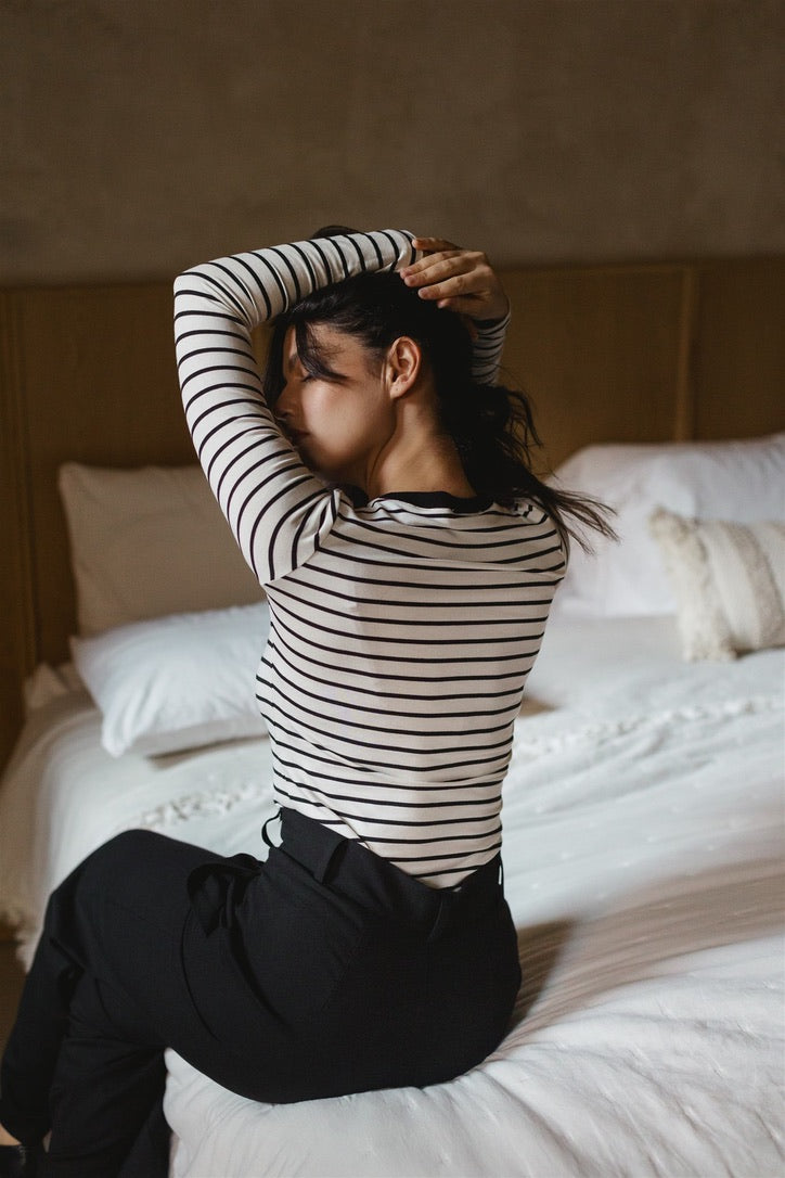 basic t black& white stripes