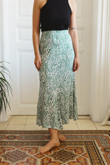 alba skirt green print