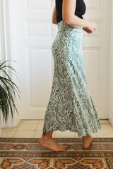 alba skirt green print