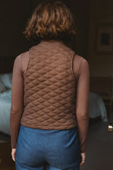 the quilt vest brown