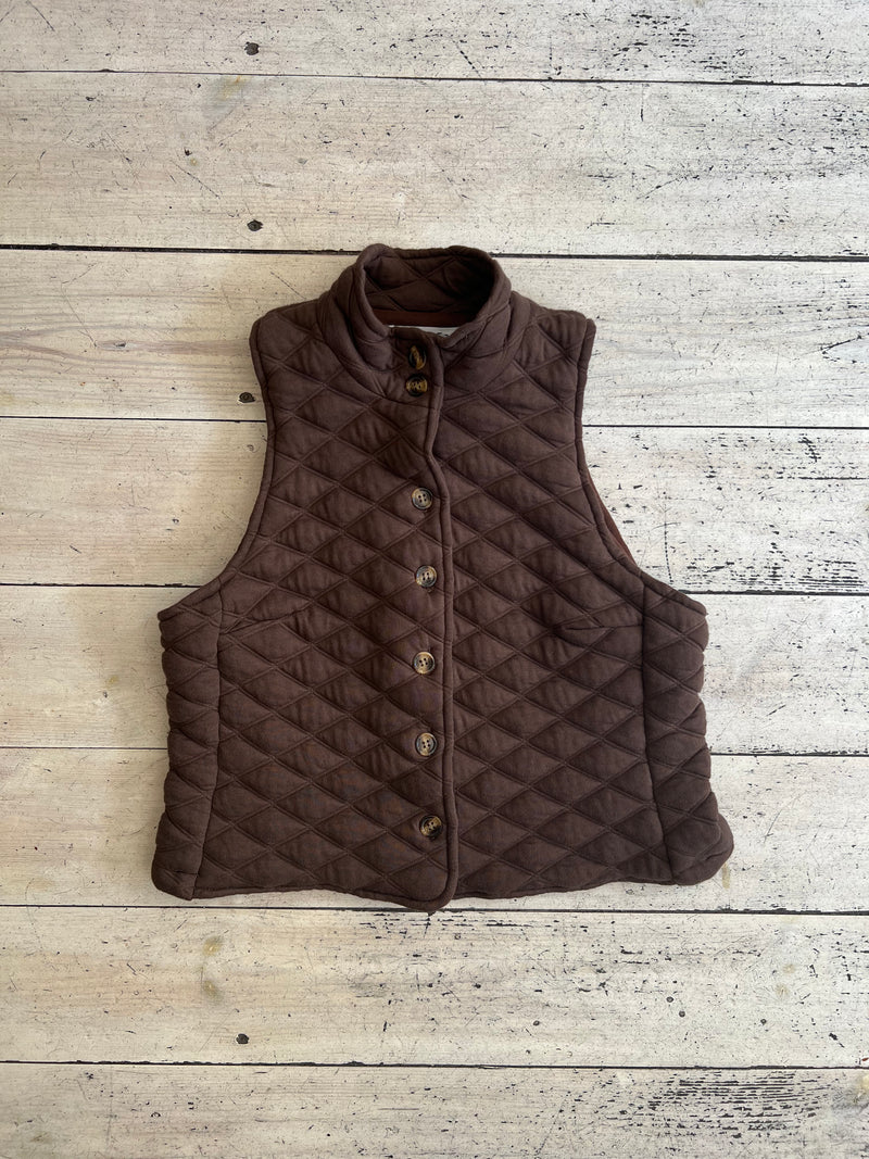 the quilt vest brown